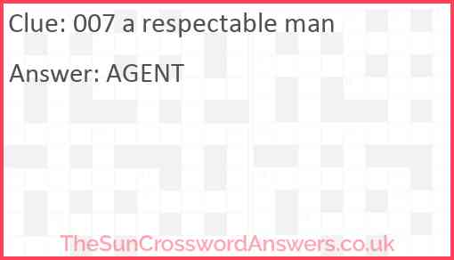 007 a respectable man Answer