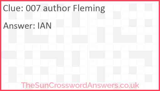 007 author Fleming Answer