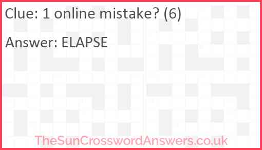 1 online mistake? (6) Answer