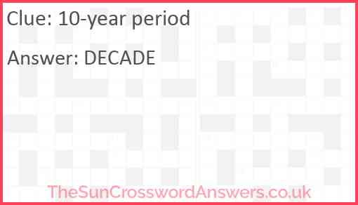10-year period Answer