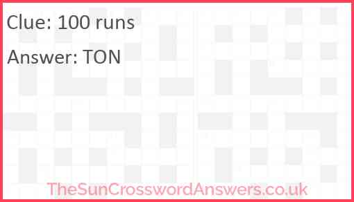 100 runs Answer