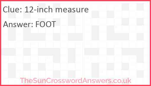 12-inch measure Answer