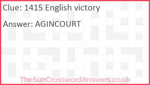1415 English victory Answer