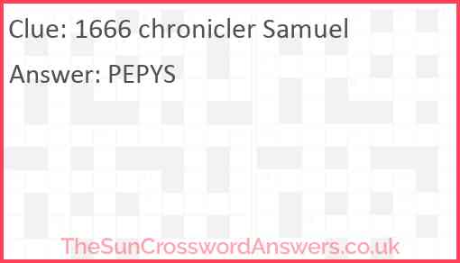 1666 chronicler Samuel Answer