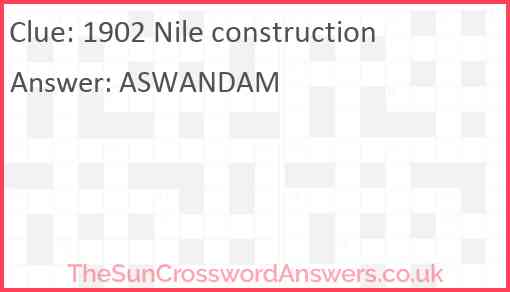 1902 Nile construction Answer