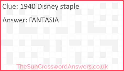 1940 Disney staple Answer