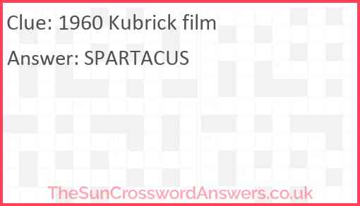 1960 Kubrick film Answer