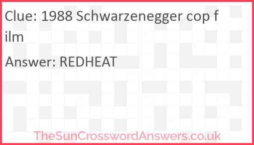 1988 Schwarzenegger cop film Answer