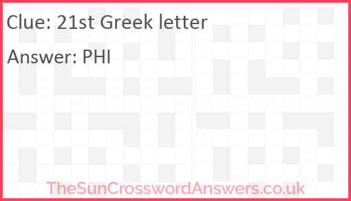 21st Greek letter Answer