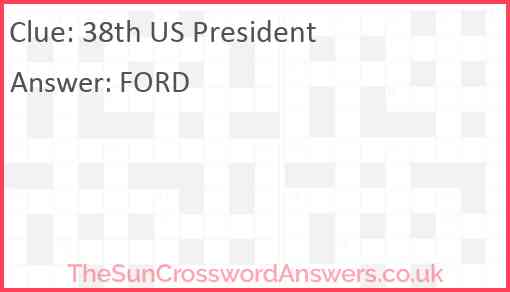 38th US President crossword clue TheSunCrosswordAnswers co uk
