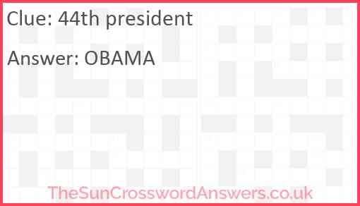 44th president Answer