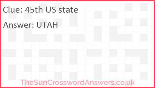 45th US state Answer