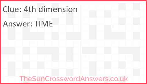 4th dimension Answer
