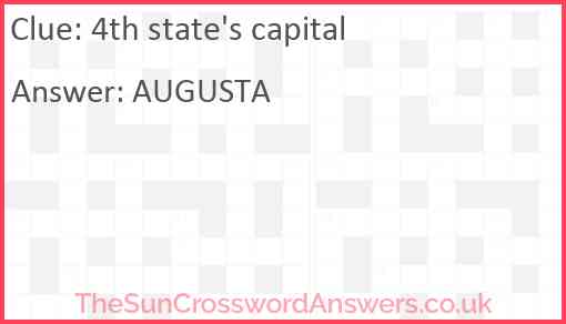 4th state's capital Answer