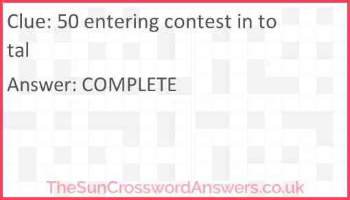 50 entering contest in total Answer