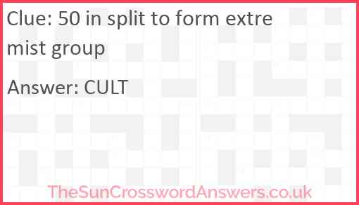 50 in split to form extremist group Answer