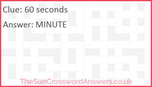 60 seconds Answer