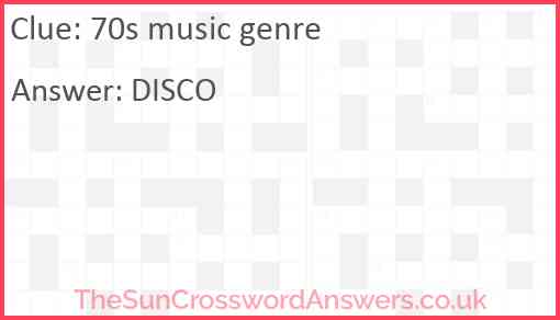 70s music genre Answer