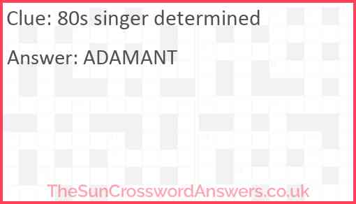 80s singer determined Answer