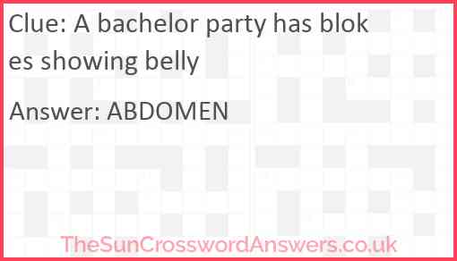 A bachelor party has blokes showing belly Answer