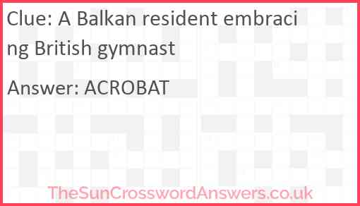 A Balkan resident embracing British gymnast Answer