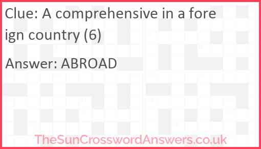 A comprehensive in a foreign country (6) Answer