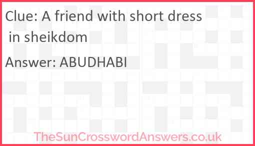 A friend with short dress in sheikdom Answer