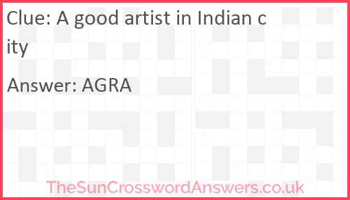 A good artist in Indian city Answer