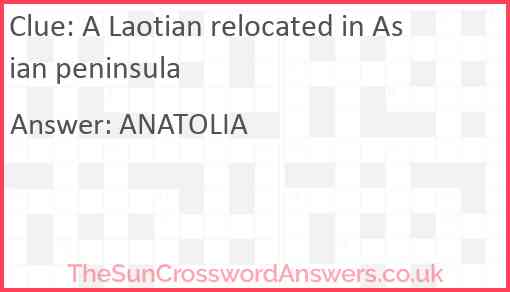 A Laotian relocated in Asian peninsula Answer