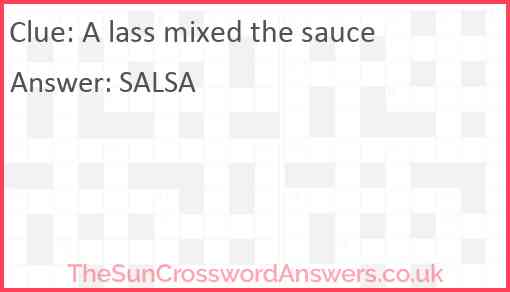 A lass mixed the sauce Answer