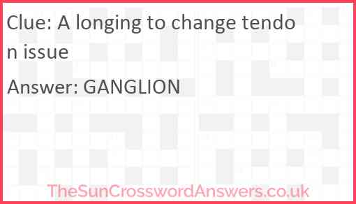 A longing to change tendon issue Answer