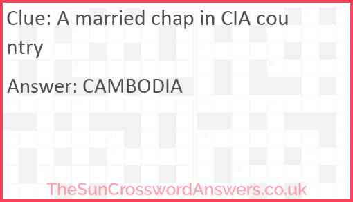 A married chap in CIA country Answer