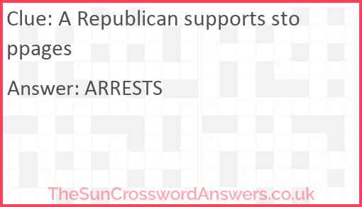 A Republican supports stoppages Answer