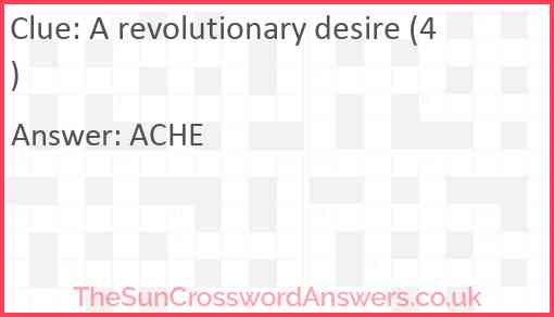 A revolutionary desire (4) Answer