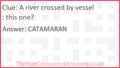 A river crossed by vessel: this one? Answer