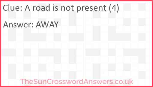 A road is not present (4) Answer