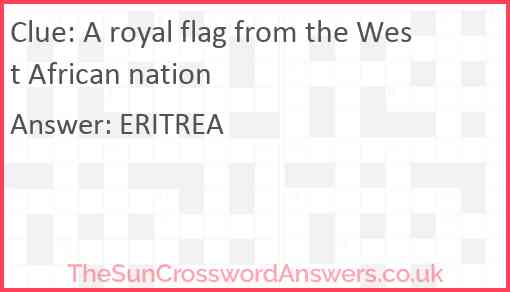 A royal flag from the West African nation Answer