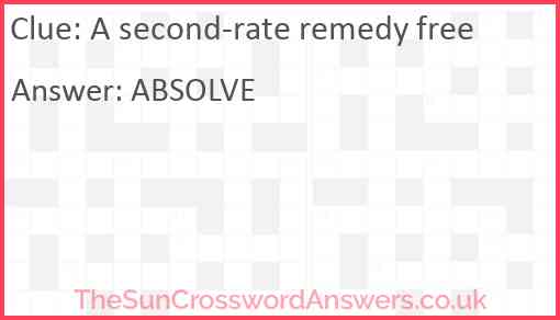 A second-rate remedy free Answer