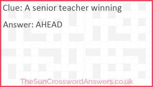 A senior teacher winning Answer