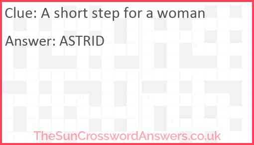 A short step for a woman Answer