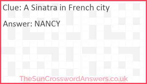 A Sinatra in French city Answer