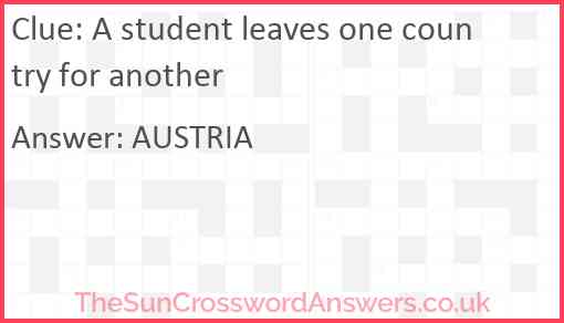 A student leaves one country for another Answer
