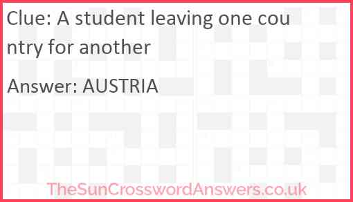 A student leaving one country for another Answer