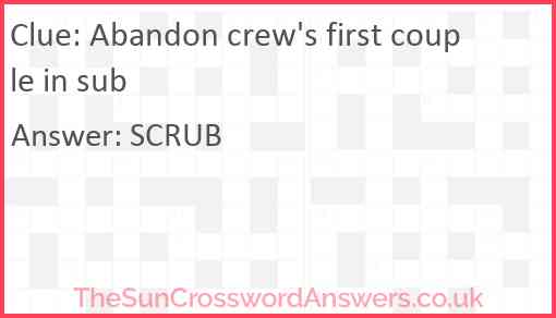 Abandon crew's first couple in sub Answer