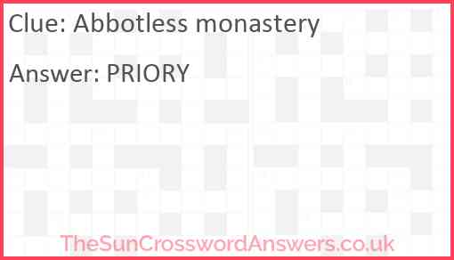 Abbotless monastery Answer