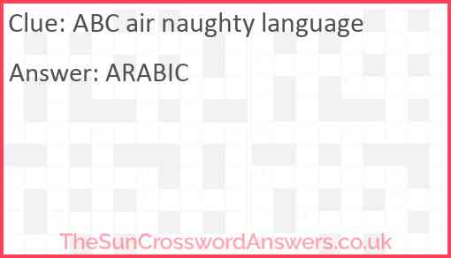 ABC air naughty language Answer