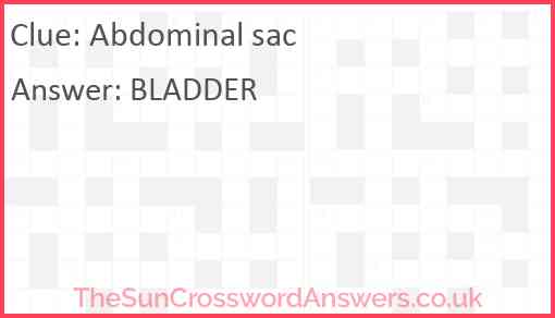 Abdominal sac Answer