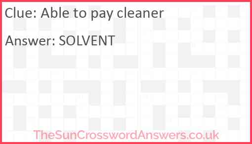 Able to pay cleaner Answer