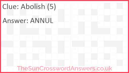 Abolish (5) Answer