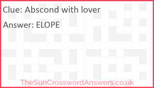 Abscond with lover Answer